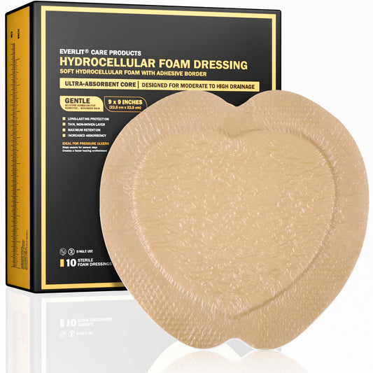 Everlit Sacrum Foam Dressing in sterile packaging ready for clean wound care applications.