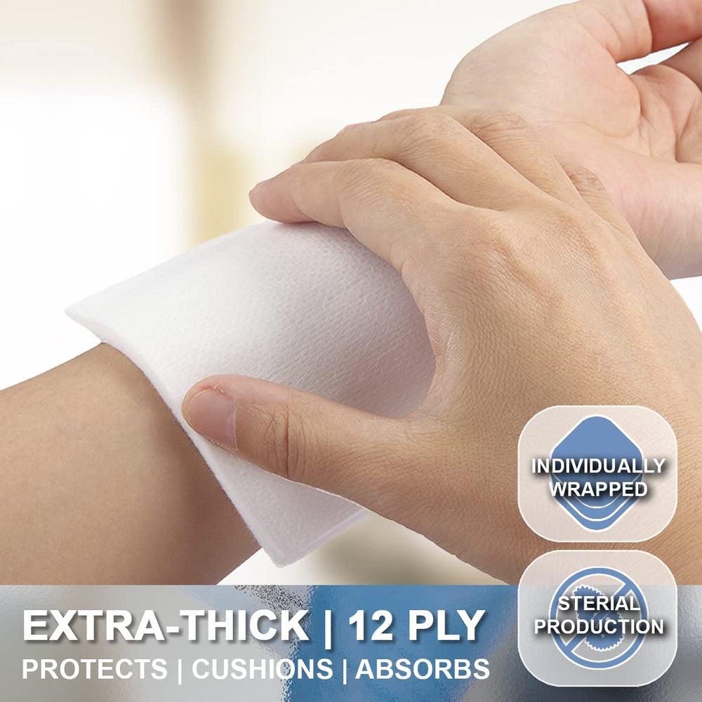 Everlit ultra-absorbent 4x4 gauze pad helps manage fluids effectively.