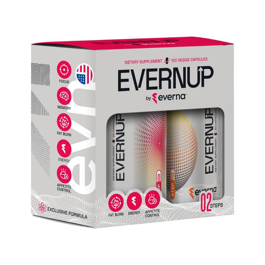 EVERNA EVERNUP bottle front showing sleek packaging for steady daytime energy