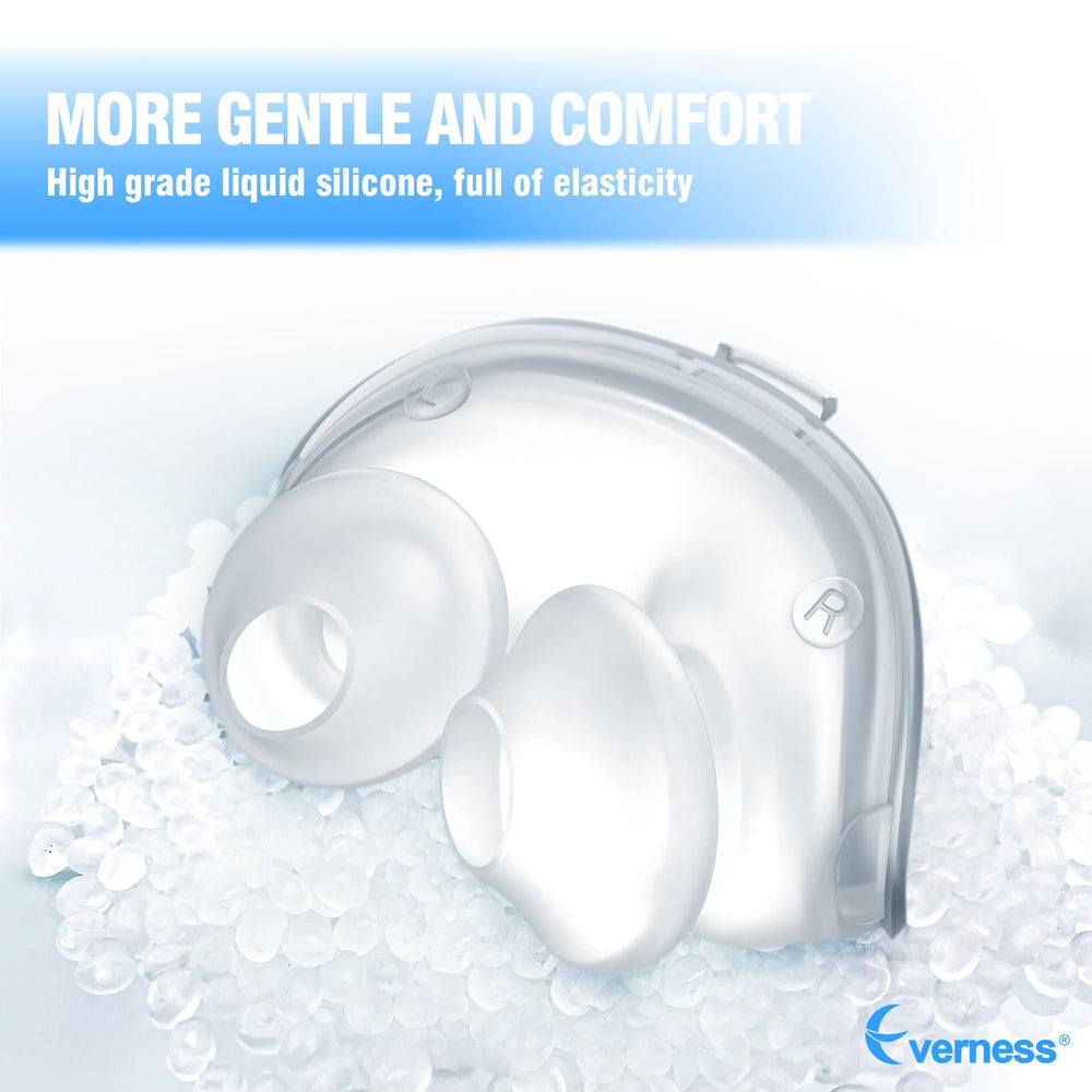Everness nasal pillows for AirFit P10 Small conform to contours for a reliable seal.