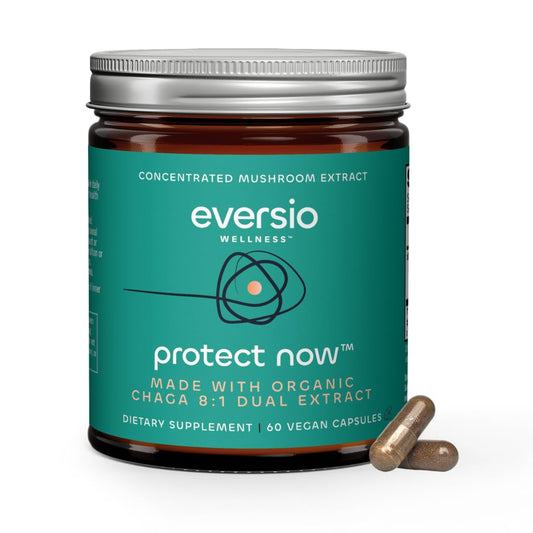 Eversio Wellness Chaga bottle front for daily immune-support supplement.