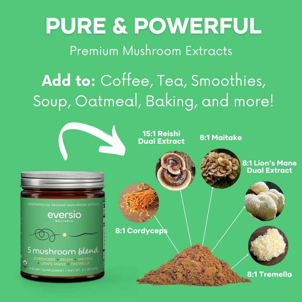 Eversio Wellness Maitake-Tremella fruiting body extract powder close-up