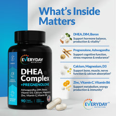 EVERYDAY NUTRITION Calcium Magnesium Zinc bottle shows mineral balance support