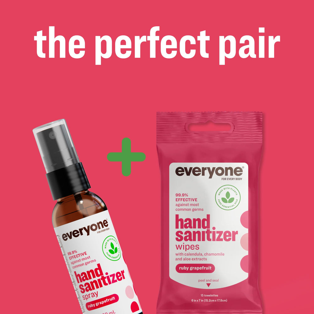 Everyone Ruby Grapefruit wipes travel-friendly pack ready for quick cleanups