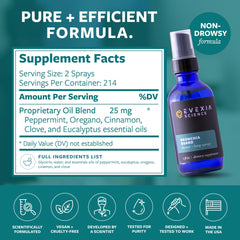 Evexia Science Bronchia Guard GC-MS purity label details.