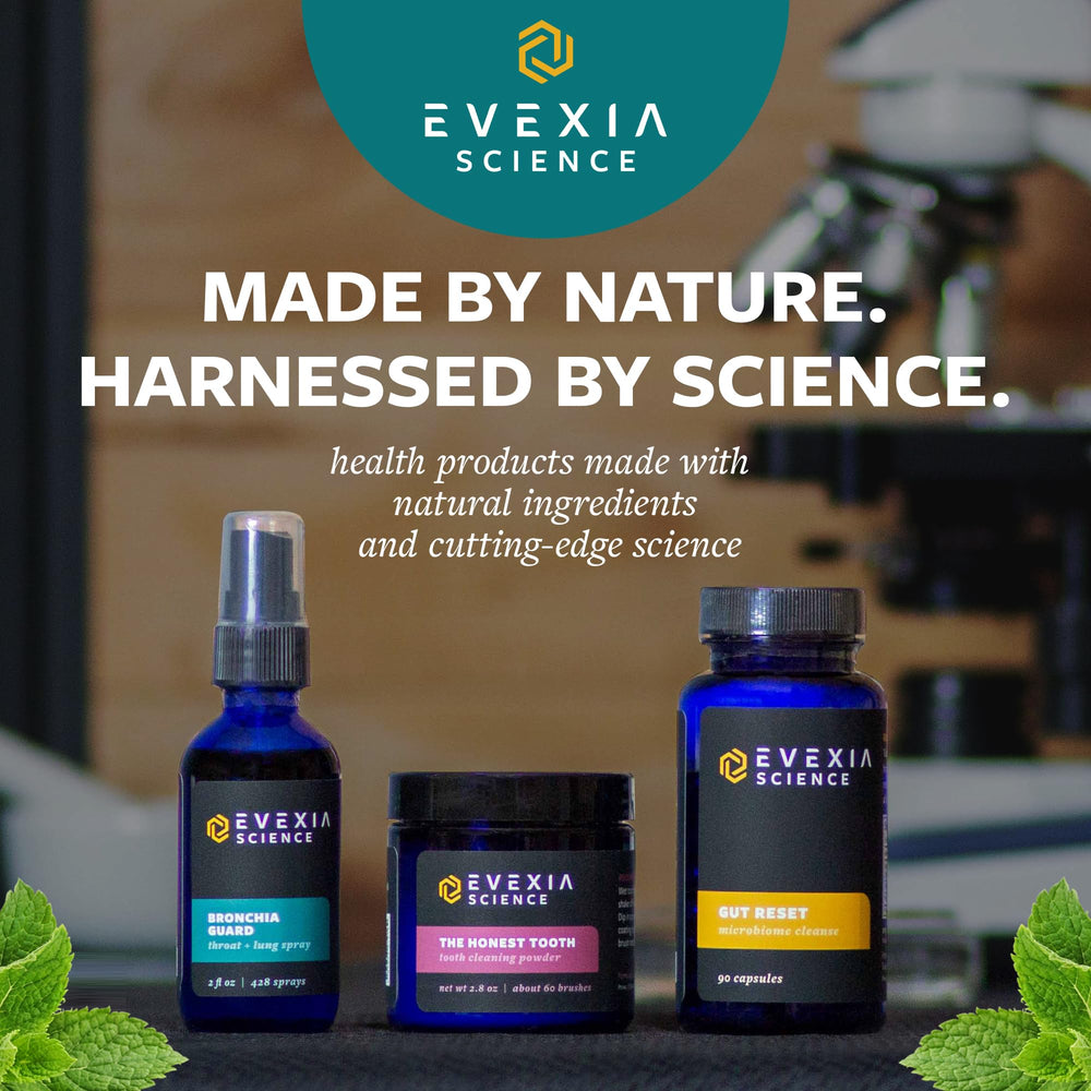 Evexia Science Bronchia Guard bottle with clear ingredient and usage label.