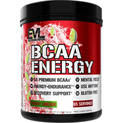 EVL BCAAs bottle pour with Cherry Limeade for refreshing workout hydration.