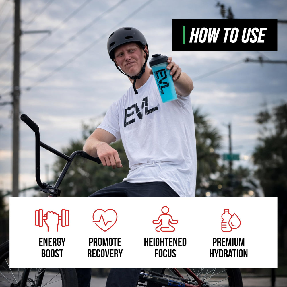 EVL BCAAs Cherry Limeade flavor close-up suggesting tasty pre-workout energy.