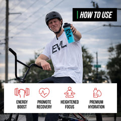 EVL BCAAs Cherry Limeade flavor close-up suggesting tasty pre-workout energy.