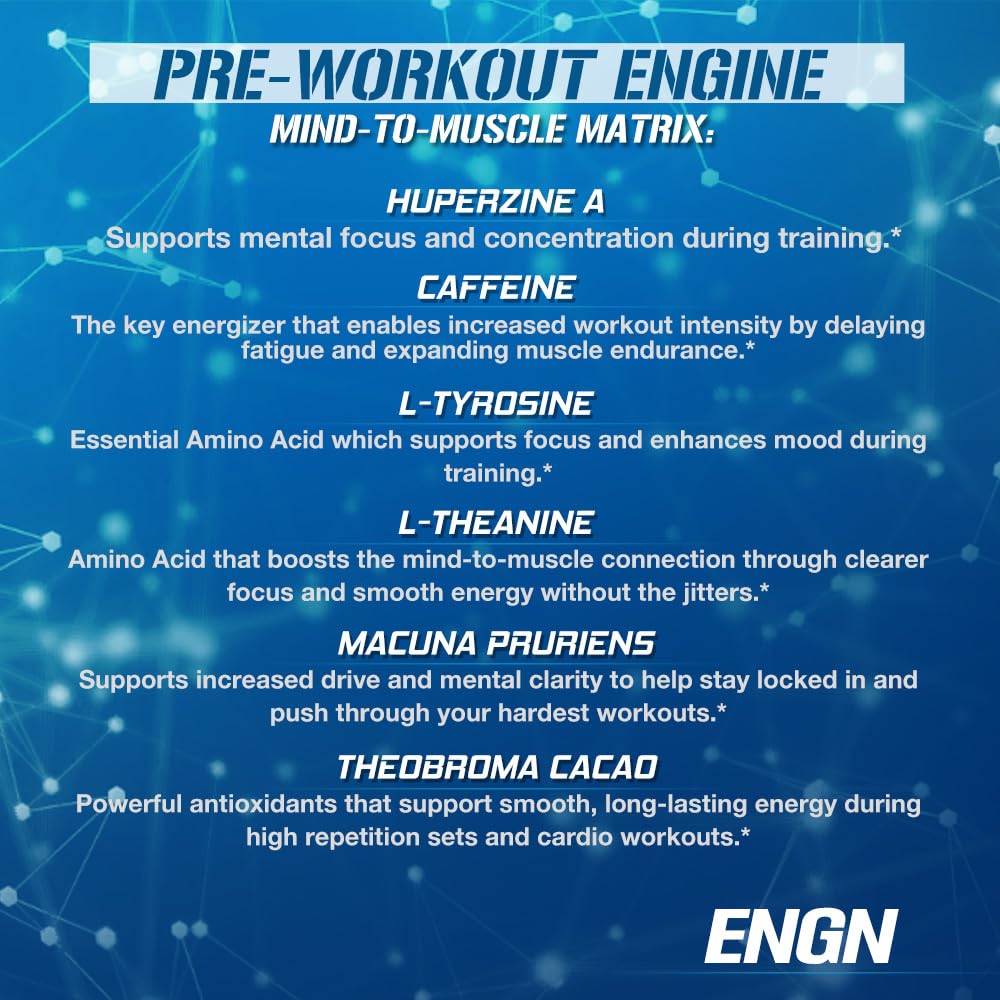 EVL ENGN creatine monohydrate powder close-up shows a key strength-support ingredient.