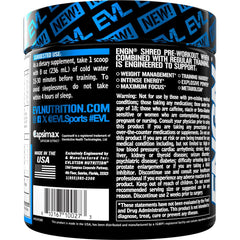 EVL ENGN Shred Blue Raz powder dissolving in glass for sustained focus