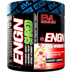 Scoop of EVL ENGN Shred with label showing clean energy and nitric oxide support
