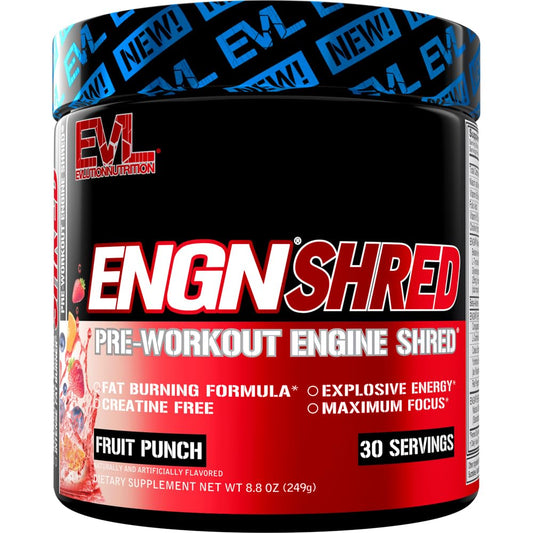 EVL Ultimate Pre Workout bottle shows energy-boosting formula for focused training