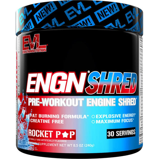 EVLution Ultimate Pre Workout Rocket Pop bottle ready for an energized training session.