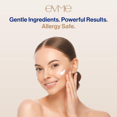 Evme Night Glow Crème night-routine-application shows bedtime skincare step.