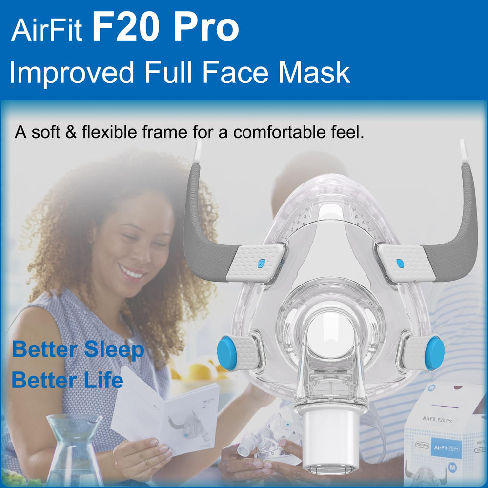 EvoClean F20 Pro frame maintains mask stability for uninterrupted night use.