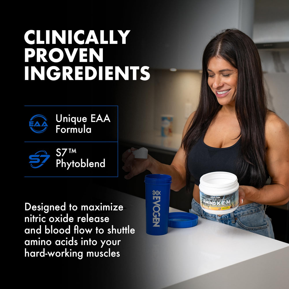 Coconut water note in Evogen Amino K.E.M. emphasizing hydration benefits