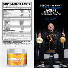 Evogen Amino K.E.M. glass and mixer ready for pre-workout fueling