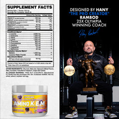 Pouring Evogen Amino K.E.M. powder into a glass for enhanced hydration during workouts.