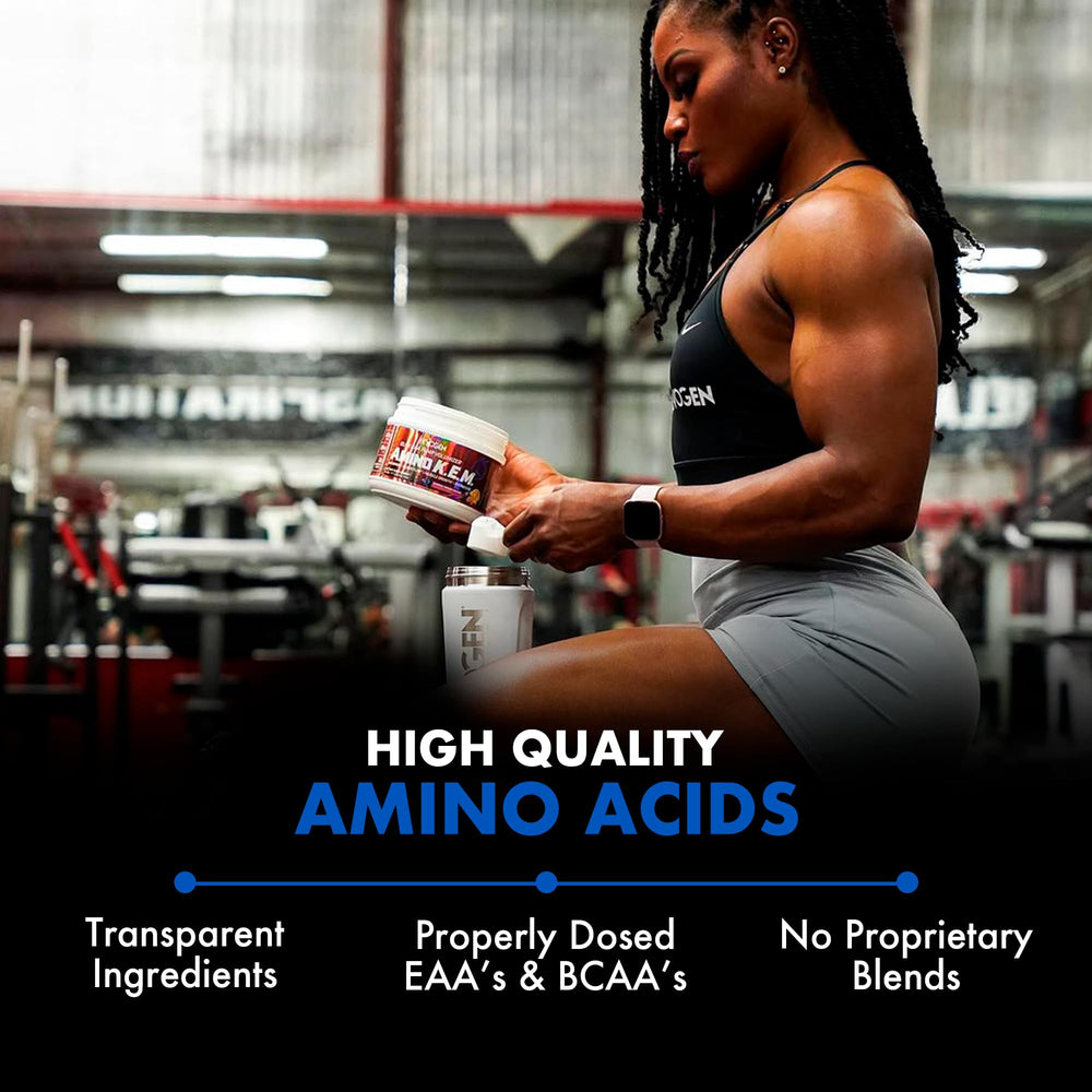 Evogen Amino K.E.M. raspberry lemonade in glass showcases flavor appeal and hydration potential.