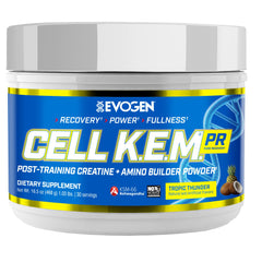 Evogen Cell K.E.M. PR V.2 Tropic Thunder bottle promotes post-workout recovery and fullness