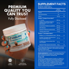 Evogen Evoburn caffeine energy blend boosts focus during training.