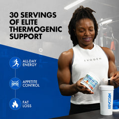 Evogen Evoburn Mango bottle shown in kitchen for daily metabolism boost.