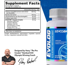 Evogen Evolog powder scoop image illustrating mass gainer support for lean muscle