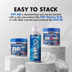 Evogen EVP AQ packaging opened, highlighting premium pre-workout design.