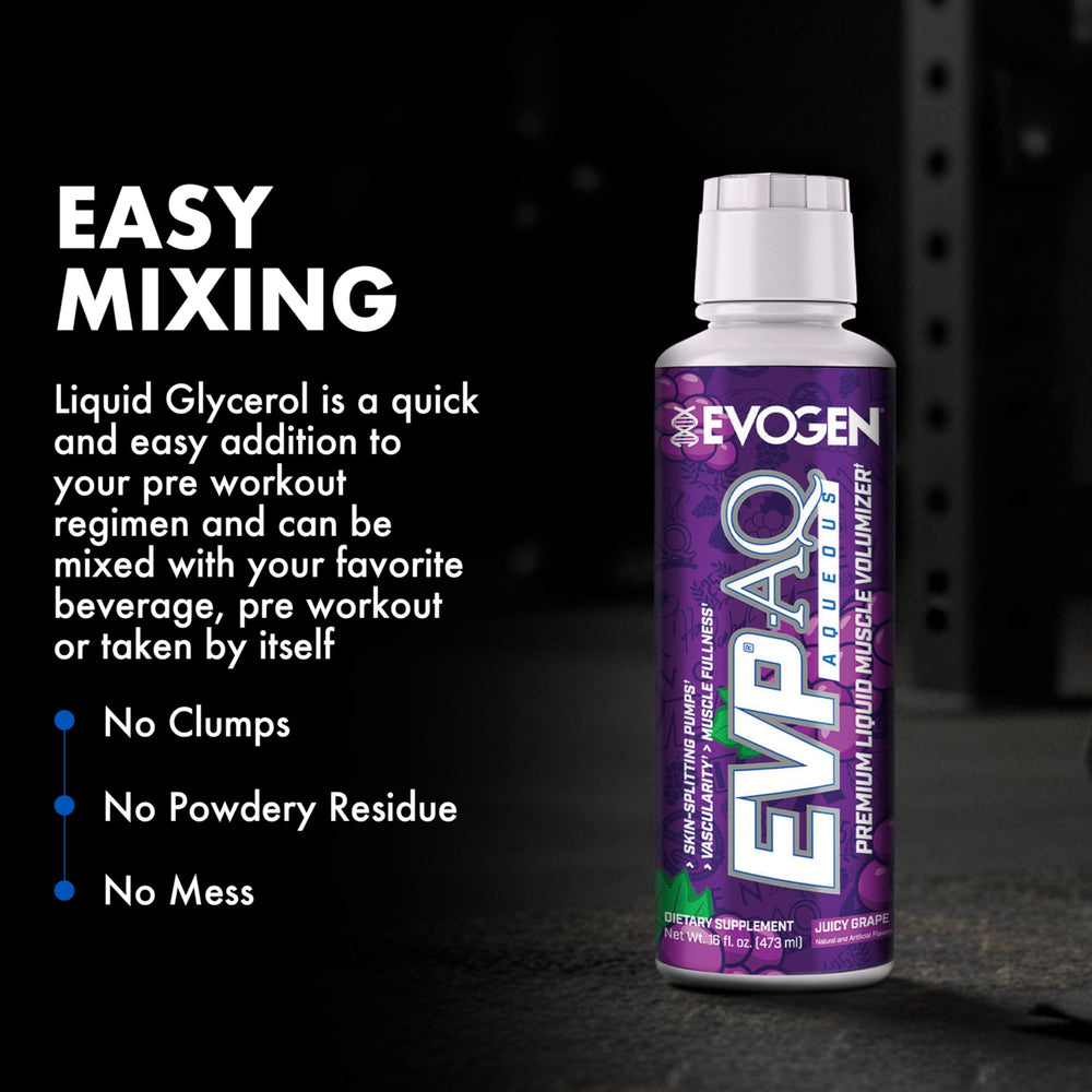 Evogen EVP AQ pump-visual shows vascular-focused pre-workout benefits.