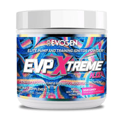 Evogen EVP Xtreme NO bottle pours a powerful pre-workout session.