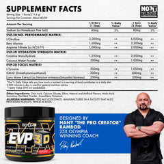 Evogen EVP3D bottle pour demonstrates stimulant-free formula for late workouts.