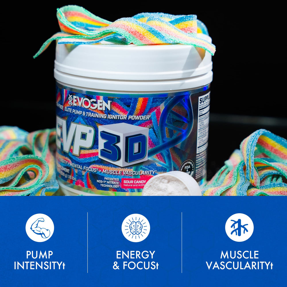 Evogen EVP 3D label-ingredients highlights NO3-T and citrulline.