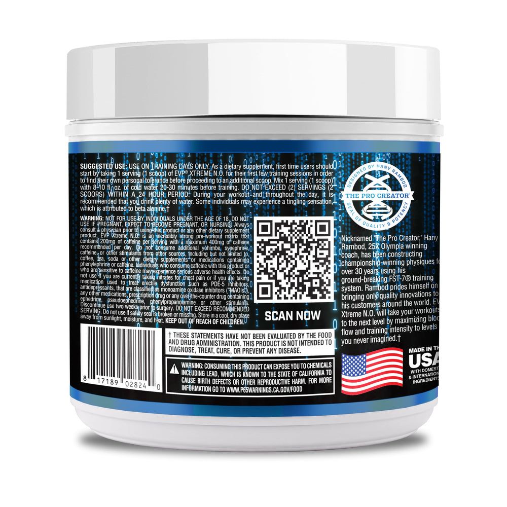 Blueberry Apple flavor label on Evogen bottle for tasty preworkouts.