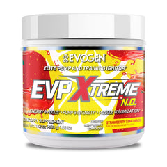 Evogen EVP Xtreme NO bottle front for pre-workout branding and visibility