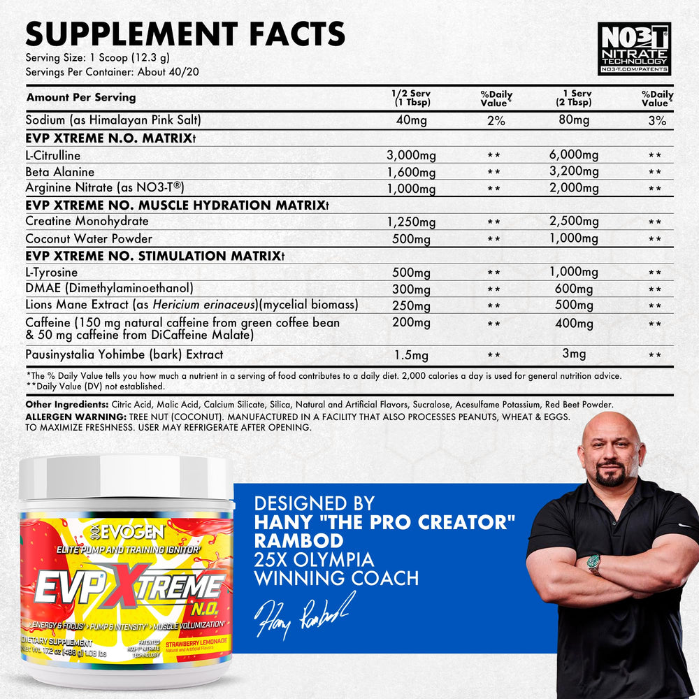 Evogen EVP Xtreme NO powder texture close-up for consistent mixing during workouts