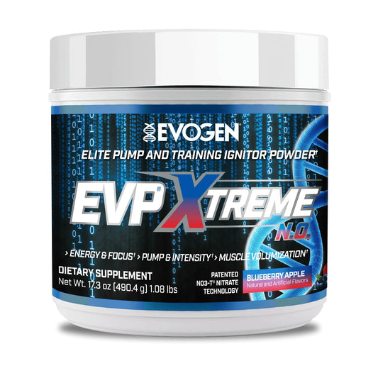 Evogen EVP Xtreme NO scoop demonstrates precise dosing for lasting workout energy.