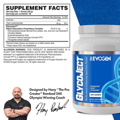 Evogen GlycoJect bottle being poured into liquid for quick mixing.