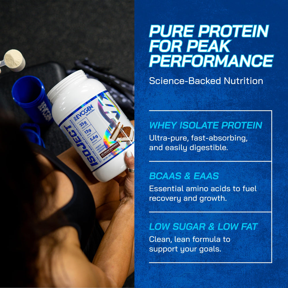Evogen Isoject BCAAs and EAAs per serving signaling recovery potential