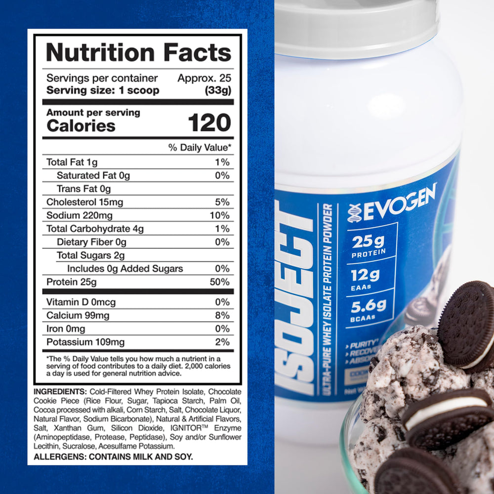 Creamy Isoject shake in a glass; post-workout nourishment with silky texture
