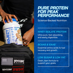 Evogen Isoject pro creator design note communicates science-backed formulation from Hany Rambod.