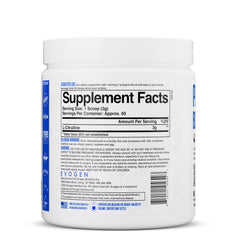 Evogen L-Citrulline bottle with glass and water showing easy mixing