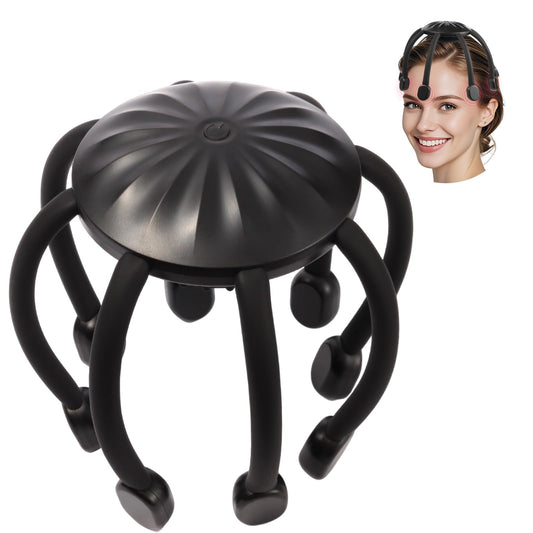 EvokeJoy hands-free scalp massager on desk for instant relaxation during work
