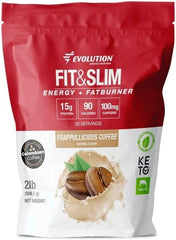 Evolution Advance Fit & Slim tub front shows grass-fed whey powder for keto-friendly shakes.