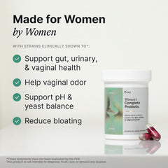 Close-up of Evvy capsule highlighting delayed-release design for targeted care.