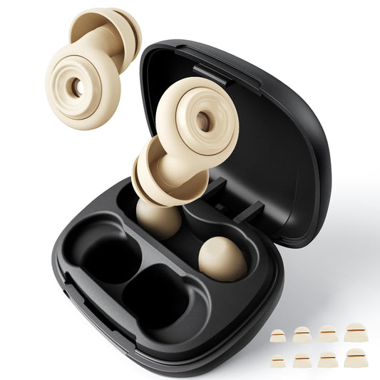 EXOVOW sleep ear plugs with 45dB reduction and compact case
