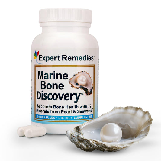 Expert Remedies Marine Calcium bottle showing absorbable pearl calcium for bone support