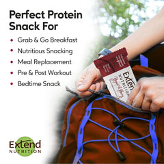 Extend Bar daily snack placement emphasizes sugar-free option for steady energy.