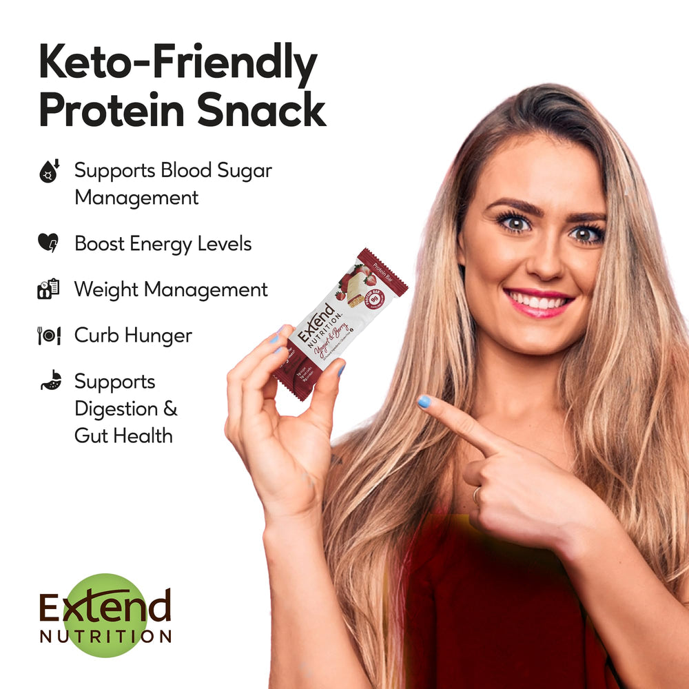 Extend Bar on-the-go demonstrates grab-and-go breakfast or between-meal boost.