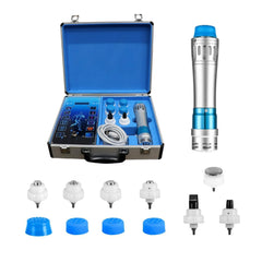 Extracorporeal Shockwave Therapy Machine targets elbow treatment for muscle relief.